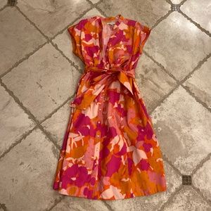 Pink and Orange Flower Lond Dress